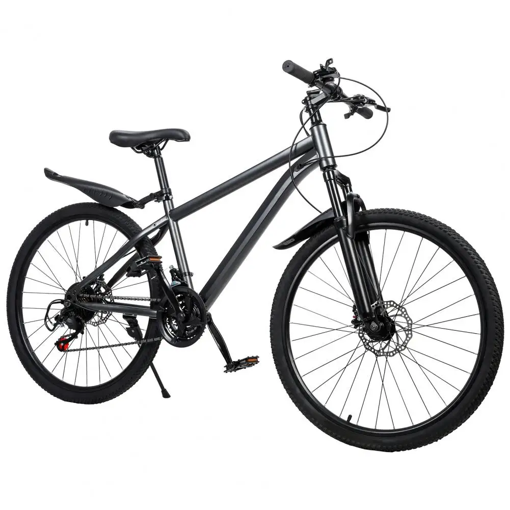 26 Inch Mountain Bike, Men Women MTB with 21 Speeds, High-Carbon Steel Frame, Front Rear Disc Brakes, Mountain Bicycle for Adult