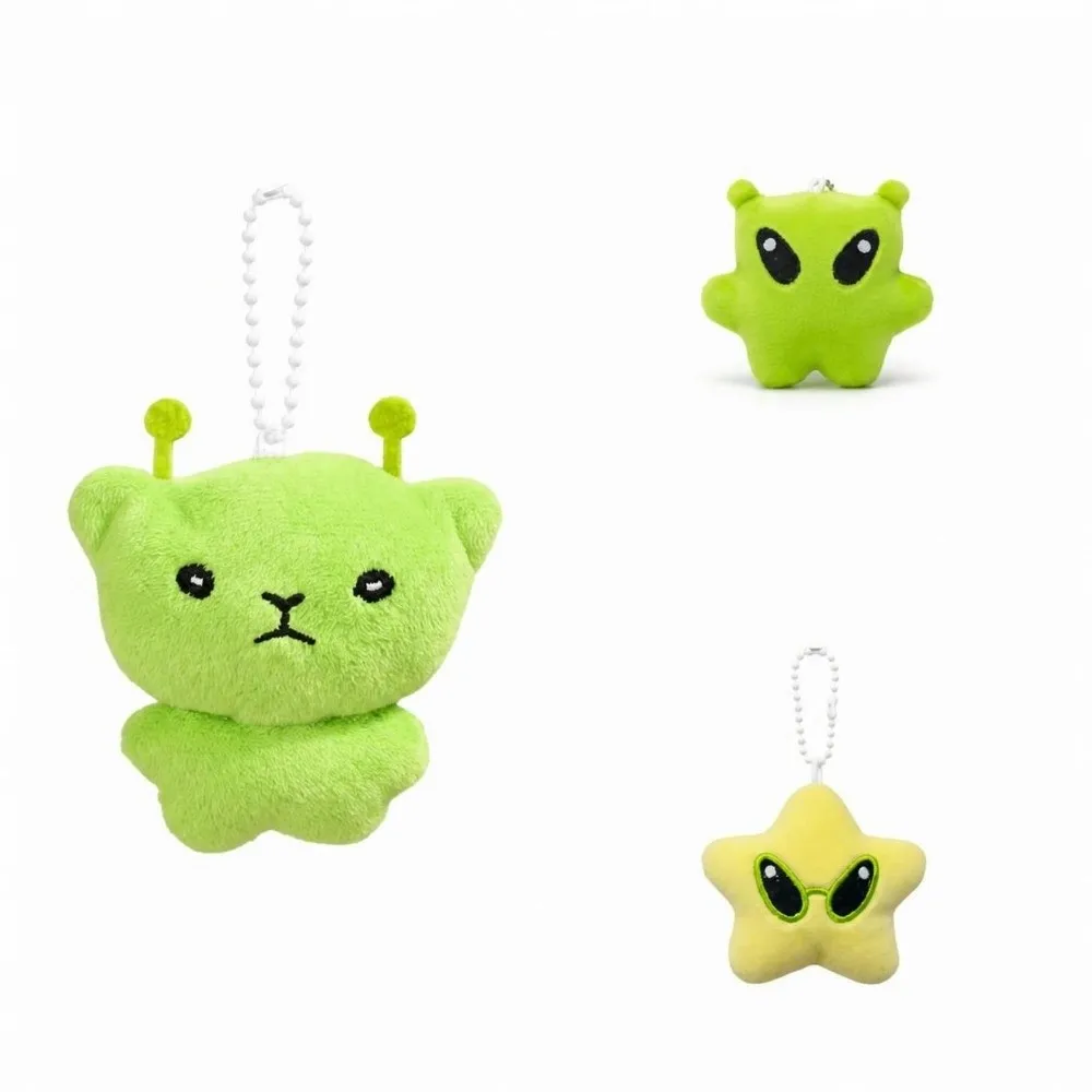 Cartoon-Plüsch-Rucksackanhänger, Mini-Handyband, Kawaii-Stil, süßer Stern-Alien-Katzen-Schlüsselanhänger, Taschendekoration – Detail 10