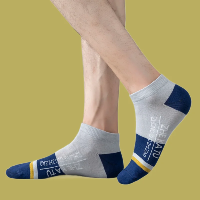 Chaussettes de bateau fines absorbant la sueur pour hommes, respirantes, basses, bouche peu profonde, invisibles, assorties, été, document, 5/10 paires