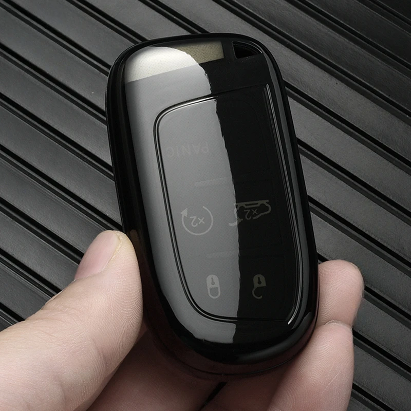 Capa transparente tpu para chave de carro, capa para jeep renegade compass grand cherokee para chrysler 300c wrangler dodge, acessórios de carro