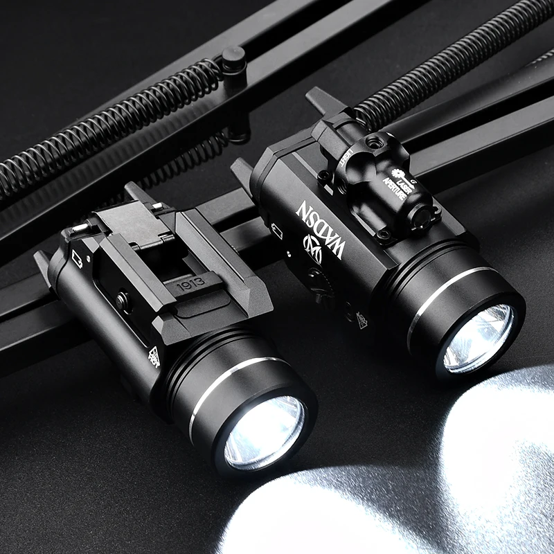 WADSN Airsoft Metal Version Hanging Flashlight Red Dot Green Laser X300 X400 Pistol LED Hunting Light Fit 20mm Rail