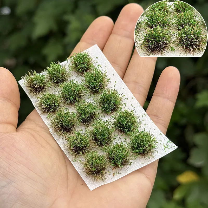 15Pcs/Box Simulation Miniature 10mm Plant Grass cluster Model Diy Building Sand Table Garden Landscape Layout Materials Diorama