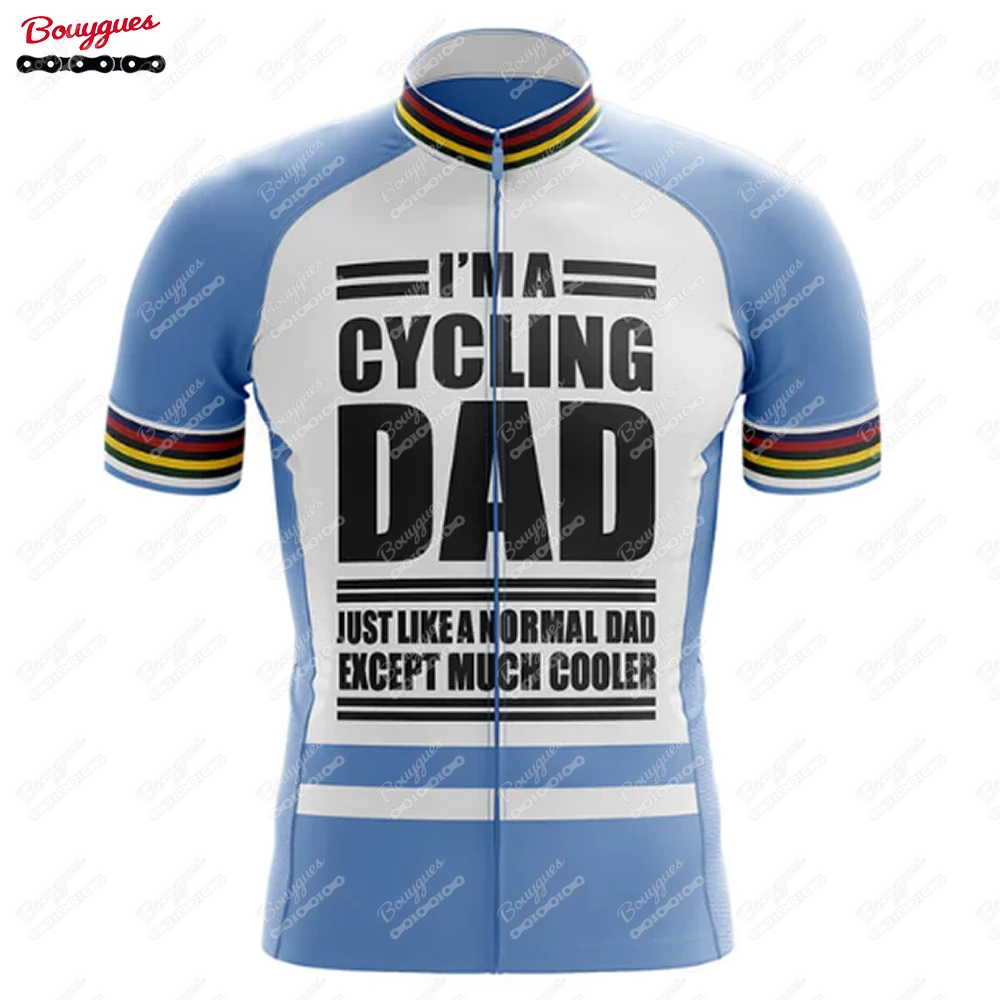 DAD Series Cycling Jersey for Men Short Sleeve Reflective MTB Maillot Downhill Pro Team Mountain Bicycle Clothing Summer New