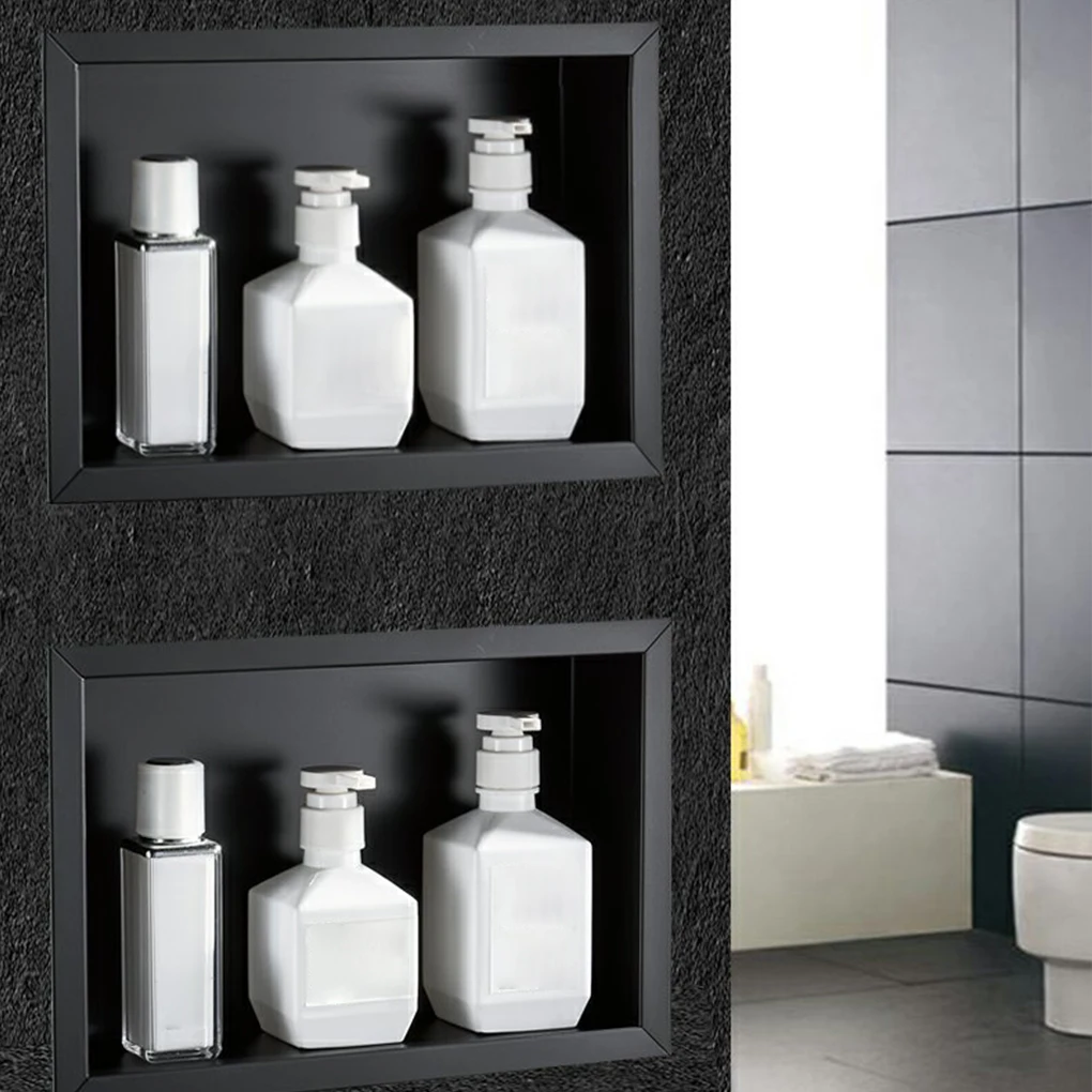 

Black Durable And Long-lasting Bathroom And Toiletry Storage Rack For Modern Bathrooms ple