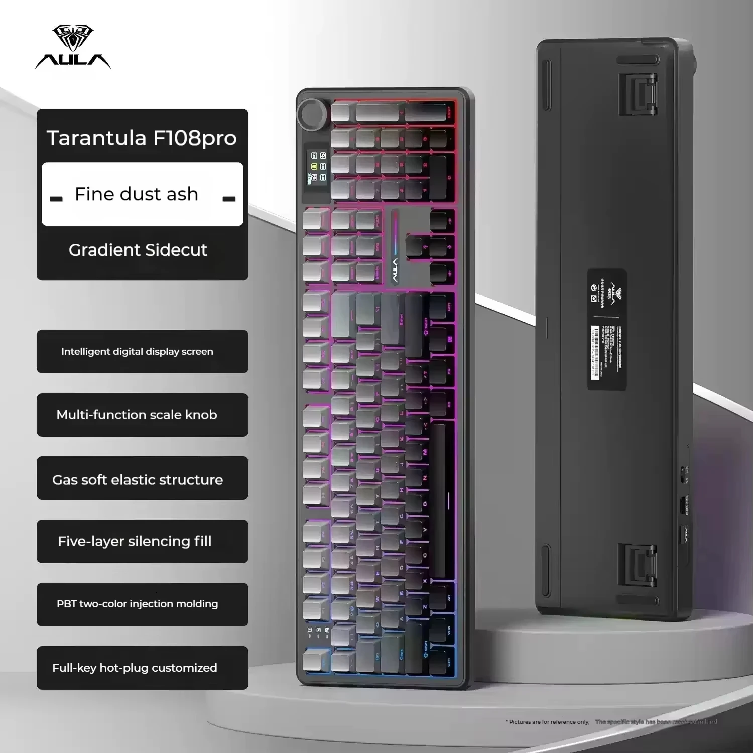 AULA-F108 proメカニカルキーボード,ワイヤレスrgb,ホットスワップ,fr4