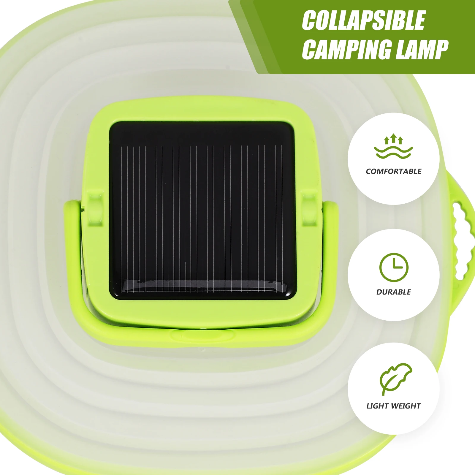 فانوس التخييم LED القابل للطي، مصباح خيمة من السيليكون، لوحة طاقة شمسية، مصباح تخييم مقاوم للماء لطاقة المغامرة الخارجية