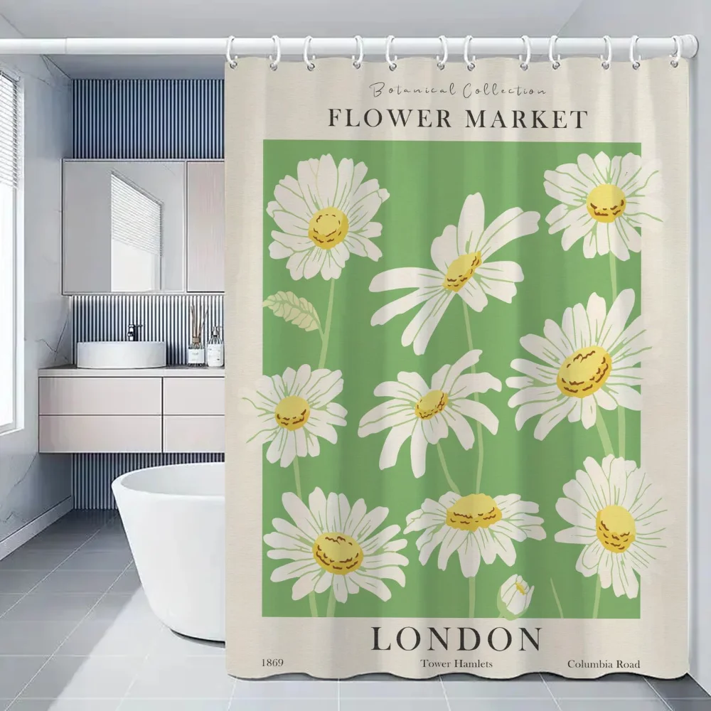 Full Bathroom Curtains Flower Market Sorrento Shower Curtins Cover Curtain Cloth Bath Waterproof Fabric 200x180 Funny Products