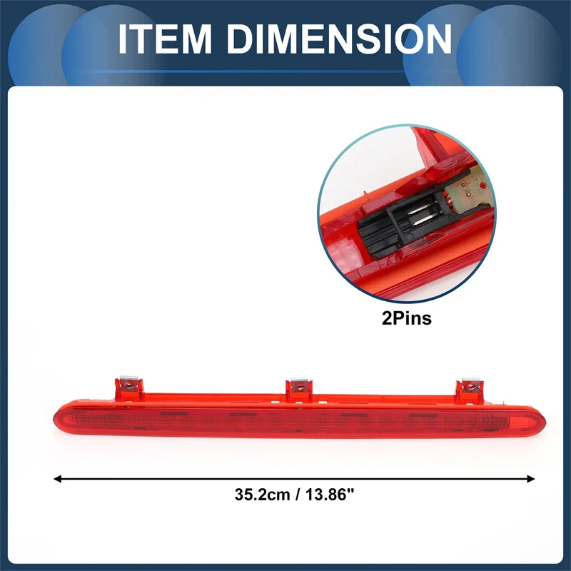 

NewAdditional Brake Lamp High Mount Stop Lamp Third Brake Light For VW Touran 2003-2010 High Mounted Stop Light 1T0945097A Red