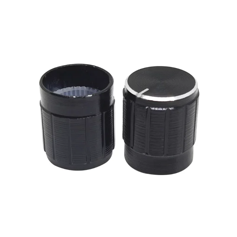 20pcs 15*17mm aluminum alloy potentiometer knob rotary switch volume control knob black White Gold For DIY