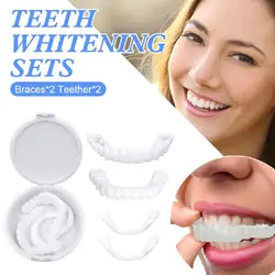 Copertura dei denti impiallacciature sbiancamento protesi bretelle d'imitazione copertura temporanea dei denti finti sorriso perfetto Kit per protesi confortevole