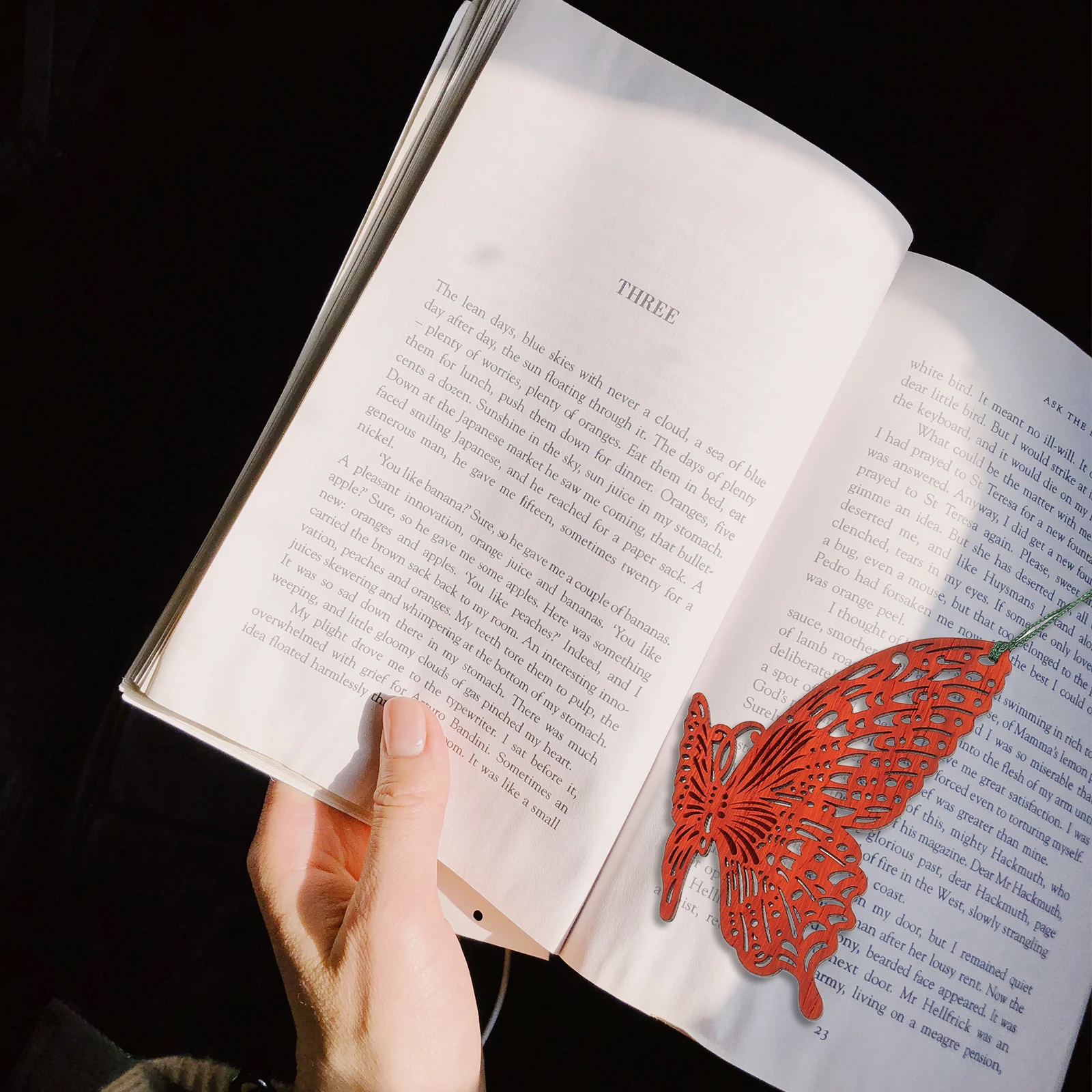 

Retro Carving Bookmarks Decorative Wooden Butterfly Shaped Delicate Book Marks Long Lasting Wood Book Page Markers Reading