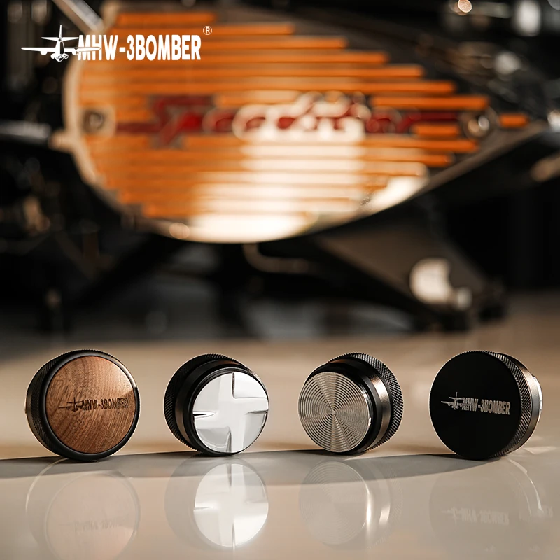 MHW-3BOMBER 51/53/58 mm Kaffee-Tamper- und Verteiler mit Stampfmatte, Reinigungsbürste, Espresso-Tamper-Set, Heim-Barista-Zubehör