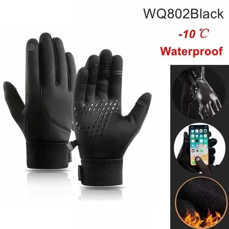 Winter Gloves Men Women Touch Cold Waterproof Motorcycle Cycleing Gloves Male Outdoor Sports Plus Velvet Warm Running Ski Glove