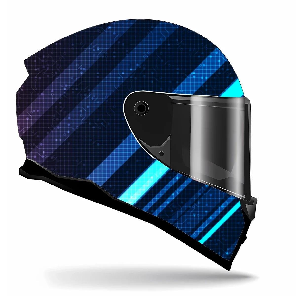 Cyber Circuit Future Design Full Helmet Wrap Sticker Motorcycle Helmet Racing Graphic Decal Vinyl Wrap Helmet Decorative Sticker