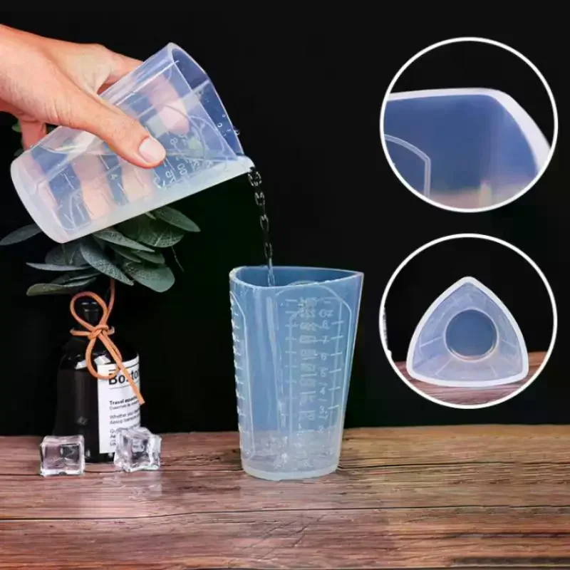 

50ML-1000ML Silicone Triangle Graduated Measuring Cup Liquid Container Epoxy Resin Making Tools Accessories Silicone Molds