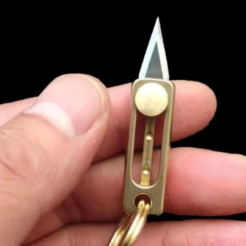 سكين توصيل صغير سريع، سكين جيب يعمل بالدفع والسحب، سكين سلسلة مفاتيح محمول متعدد الوظائف، ثقافة المكتب والتعليم #2