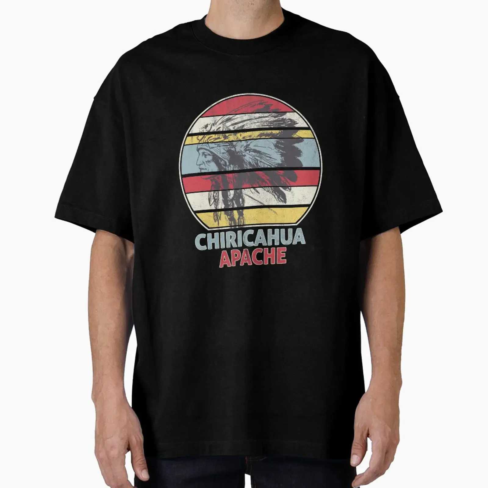 CHIRICAHUA APACHE tribe Native Mexican Indian Retro Sun designed and sold by TheDirtyGringo vintage Washed Unisex Breathable