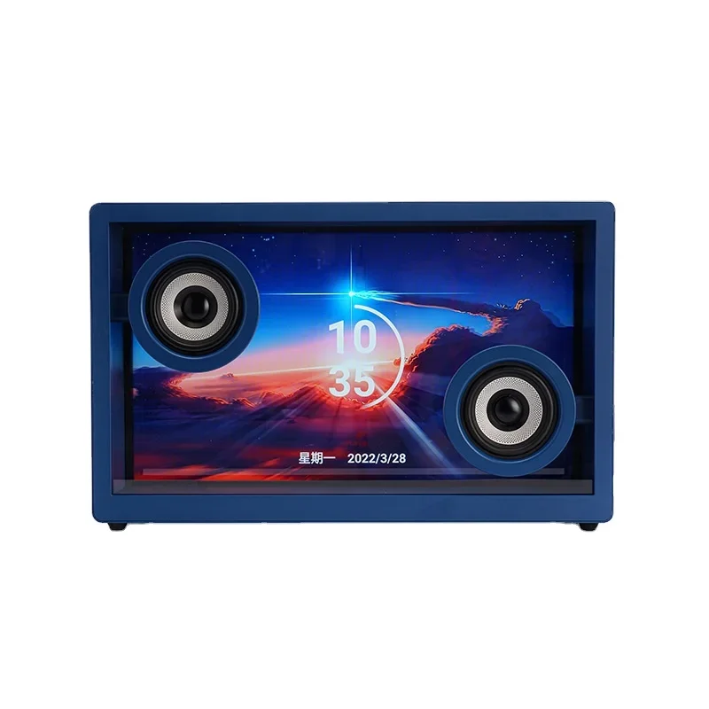 

floating lyrics subtitles transparent visualization Blue tooth display magnetic home audio Lyrical Speaker Box with font barrage