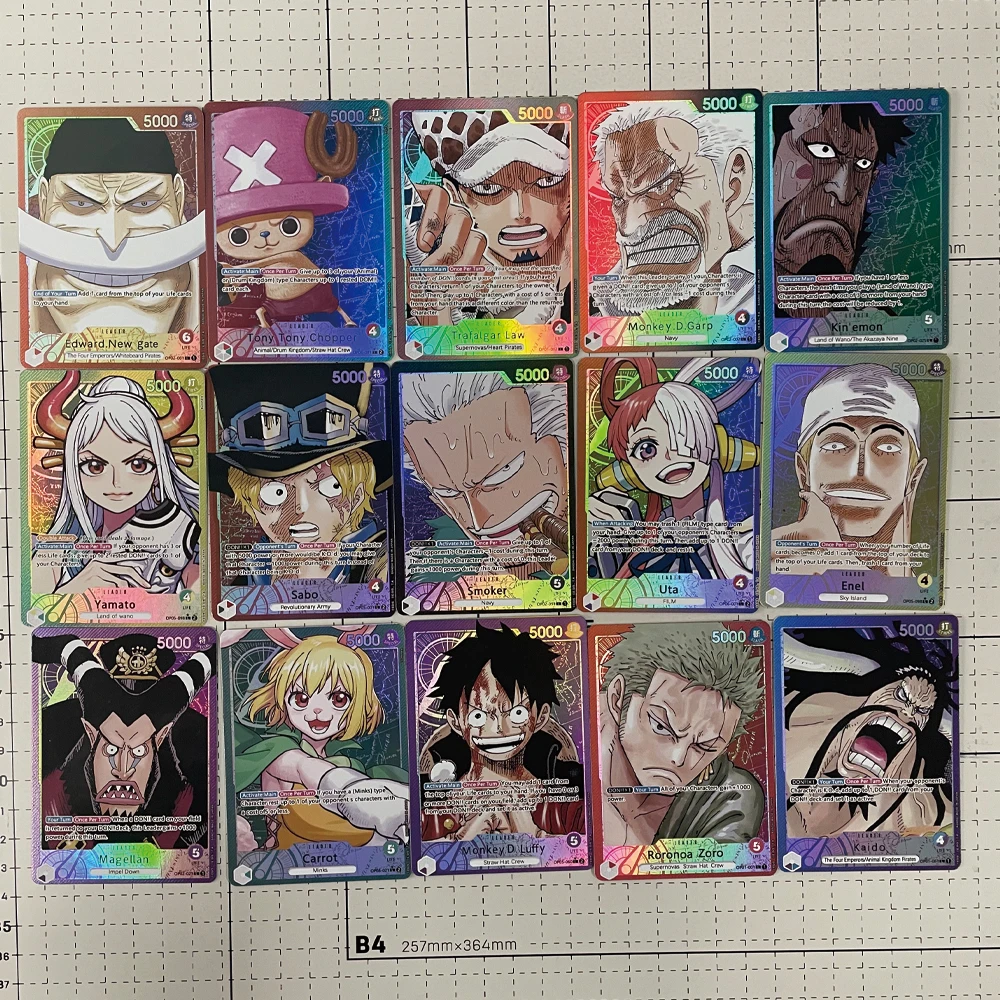 

15 шт./компл. аниме One Piece OPCG Collection Card OP06 OP02 Alt Art English Yamato Sabo Uta Luffy Roronoa Zoro Цветная флэш-карта