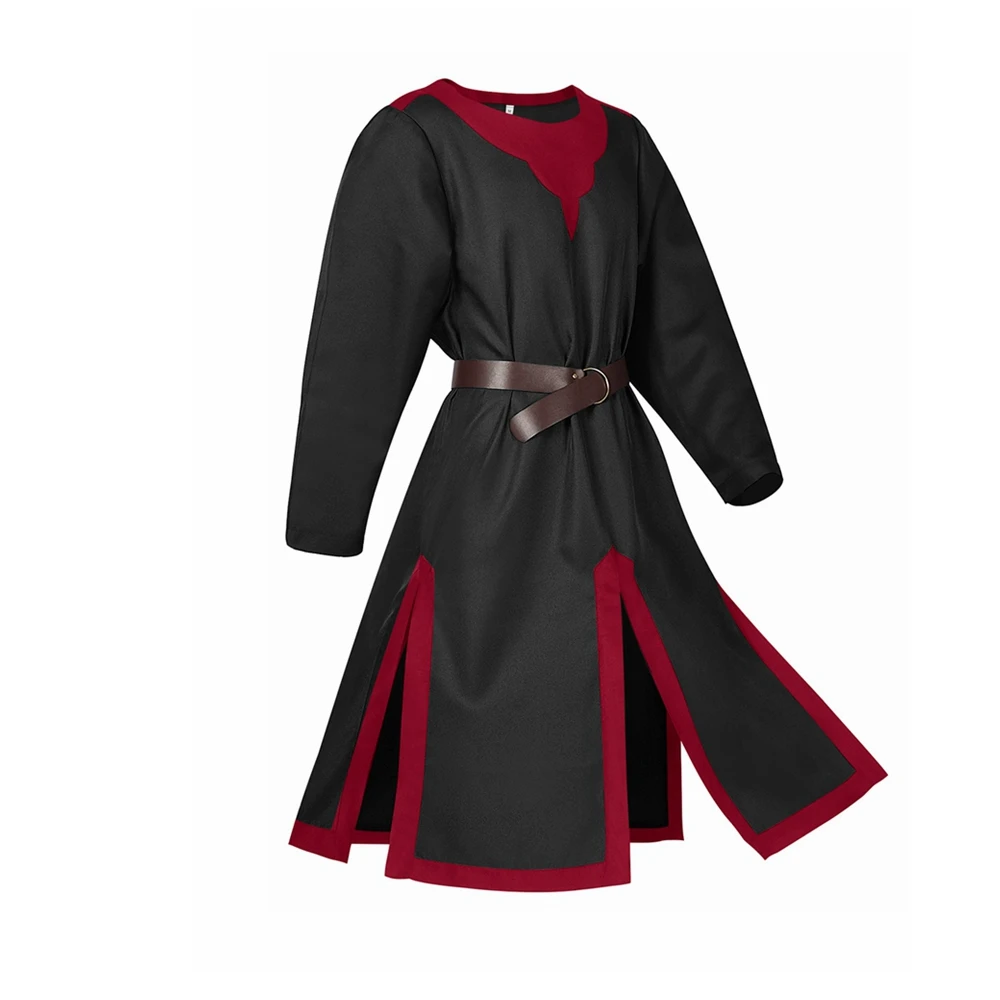 

Medieval Tunic Viking Warriors Costume Men Larp Tabard Outfit Long Shirt Tops Vest Coat Halloween For Adult