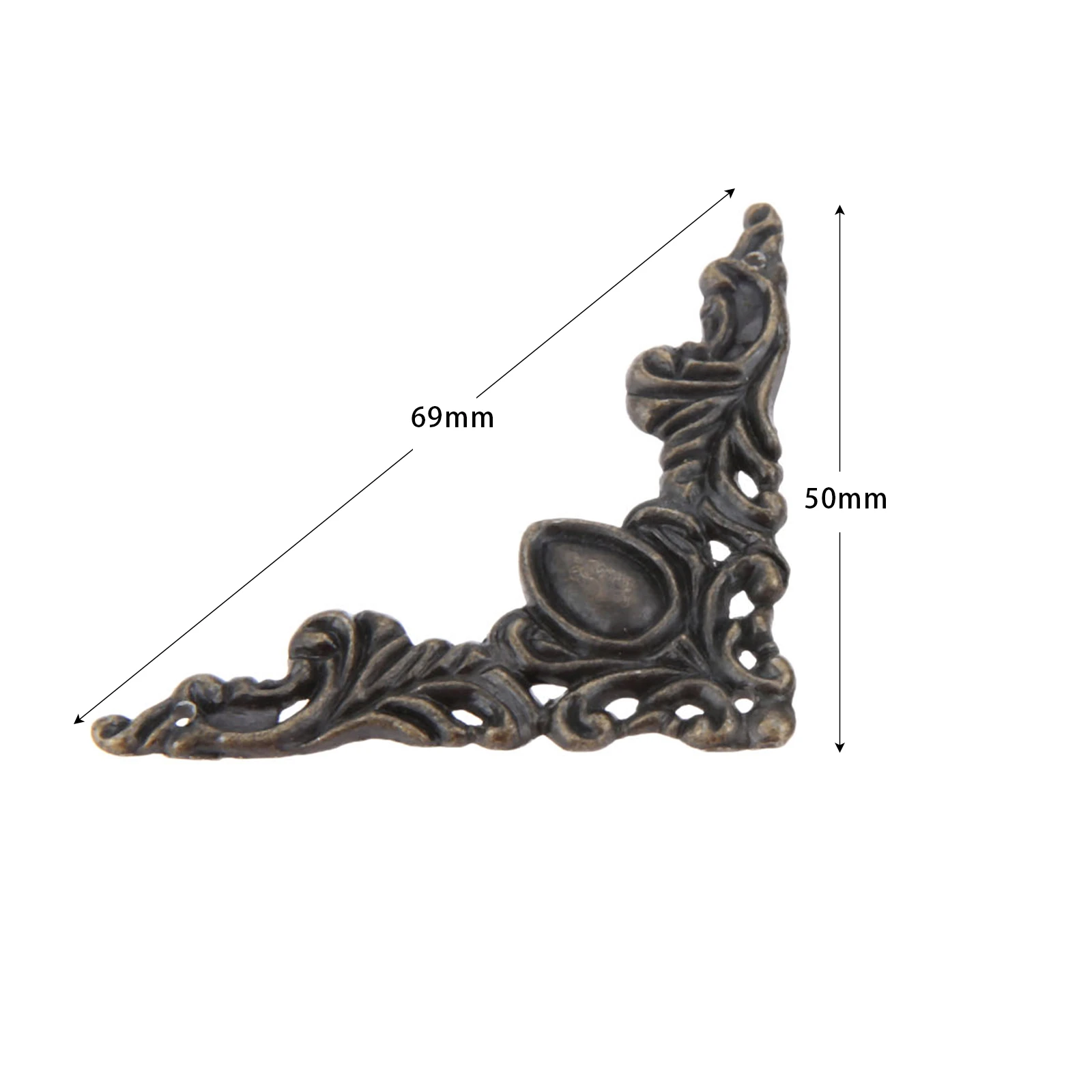 4Pcs Antique Bronze Decorative Protectors 50*50mm For Book Corner Protector Box Book Scrapbook Metal Album With Nails - view 2