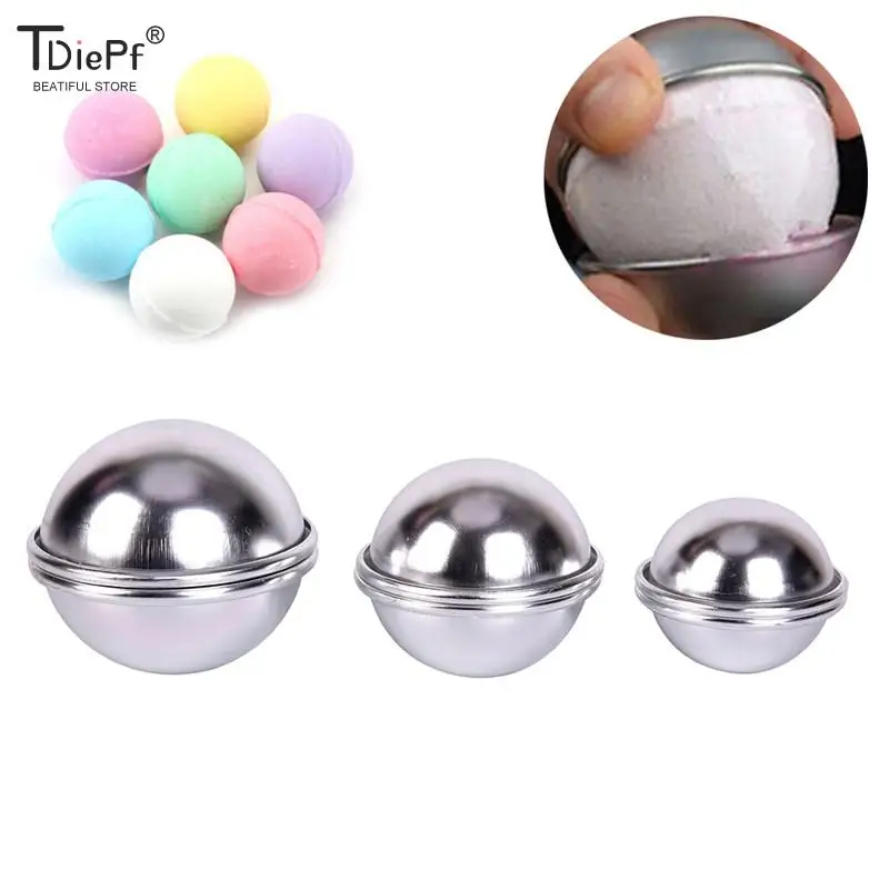 6pcs/set New Bath Bomb Molds Aluminum Alloy Ball Sphere Bath Bomb Mold Cake Baking Pastry Mould