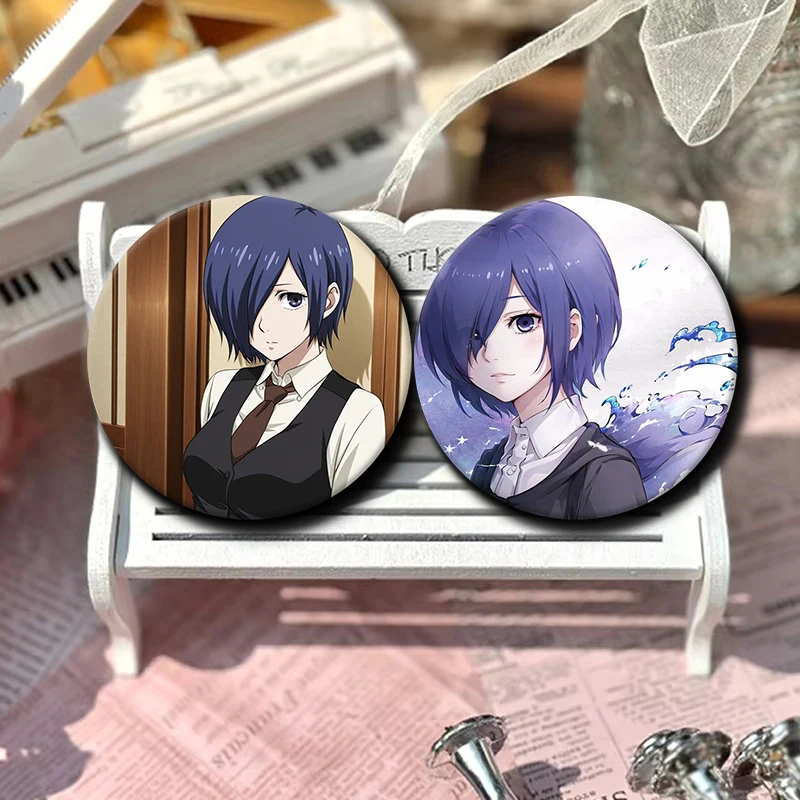 Cartoon Character Touka Kirishima Button Pin Anime Touka Kirishima Brooch Creative Badge for Backpack