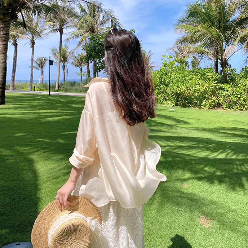 

Женская тонкая шелковая рубашка-кардиган с защитой от солнца, летний кардиган-накидка на плечи, верхняя одежда для платья-халтер, топ с узором «Снежинка»