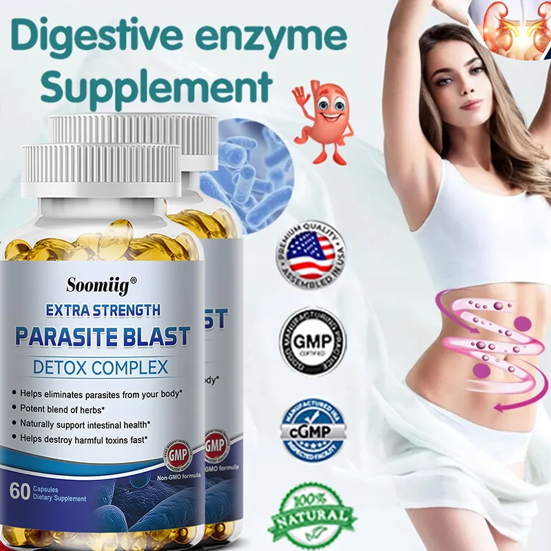 Capsules de bain Parasite Blast Complex, élimine les parasites internes, protège la santé immunitaire, élimine l'd'effets et soutient la santé intestinale