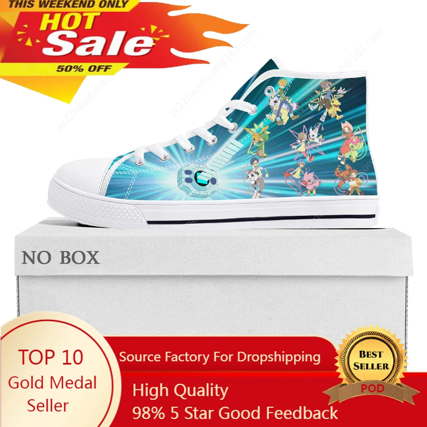 Hot Cartoon Digimon Adventure High Top Sneakers High Quality Mens Womens Teenager Canvas Sneaker Casual Couple Shoes Custom Shoe