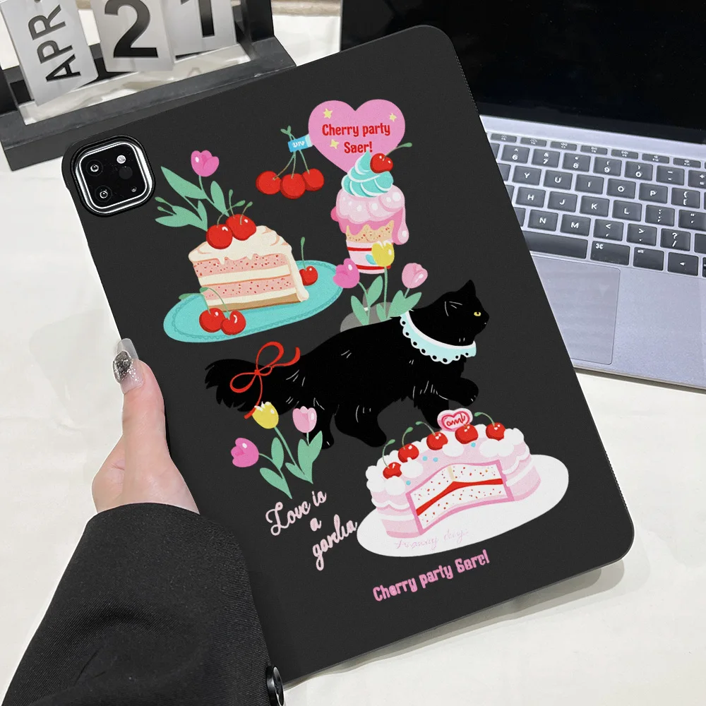 Cartoon Black Cat Case For iPad Pro 11 2025 12.9 13 10.5 9.7 iPad A16 10th 11th Gen iPad Mini 4 2024 8.3 Air 13 11 2 9.7 Cover