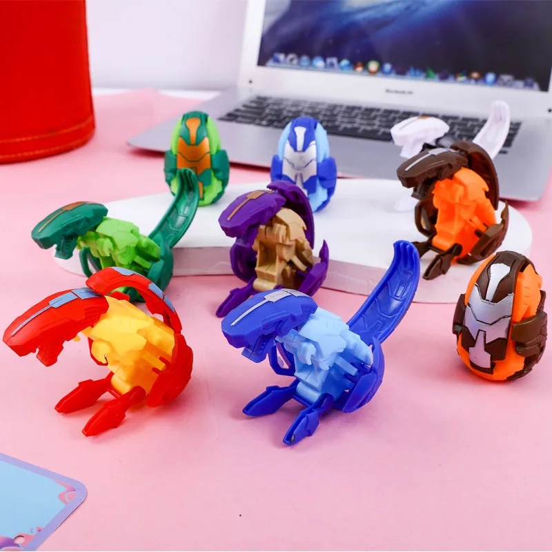 5Pcs Cartoon Fun Cute Dinosaur Egg Toy Deformation Egg Simulation Dinosaur Egg Boy Toys Children's Toys Festival Birthday Gifts