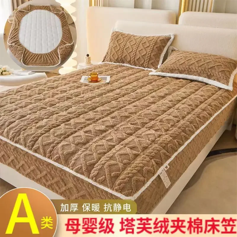 

A-class thick anti slip corn velvet three-dimensional jacquard cotton bed sheet, tatami bed sheet, single and double person pago