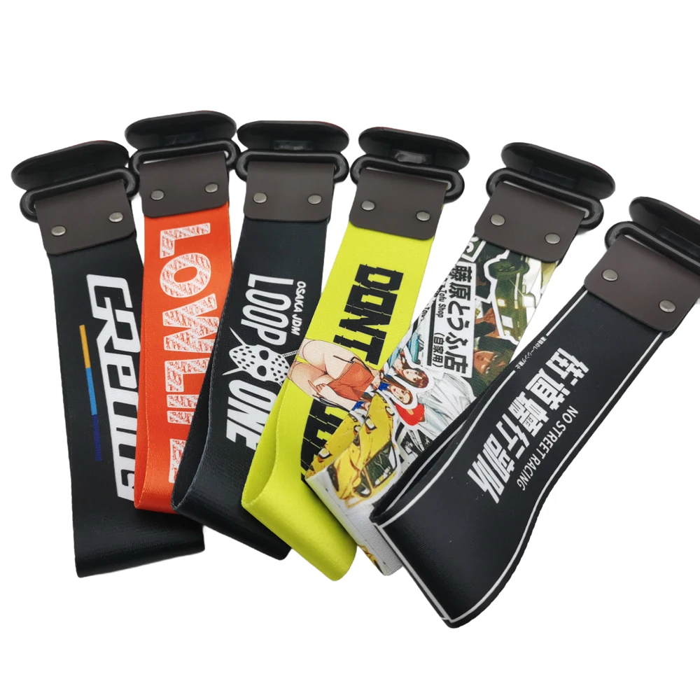 1PC JDM Racing Style Tow Strap Universal Race Towing Bars Nylon Car Trailer Rope Hook car modified decoration accessories