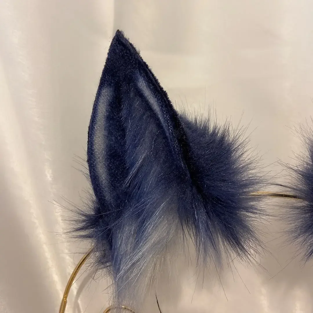 Custom Handmade Anime Original Animal Ear Fox Wolf Cat Ears Hairhoop Headwear For Lolita Halloween Christmas Anime Cosplay Prop