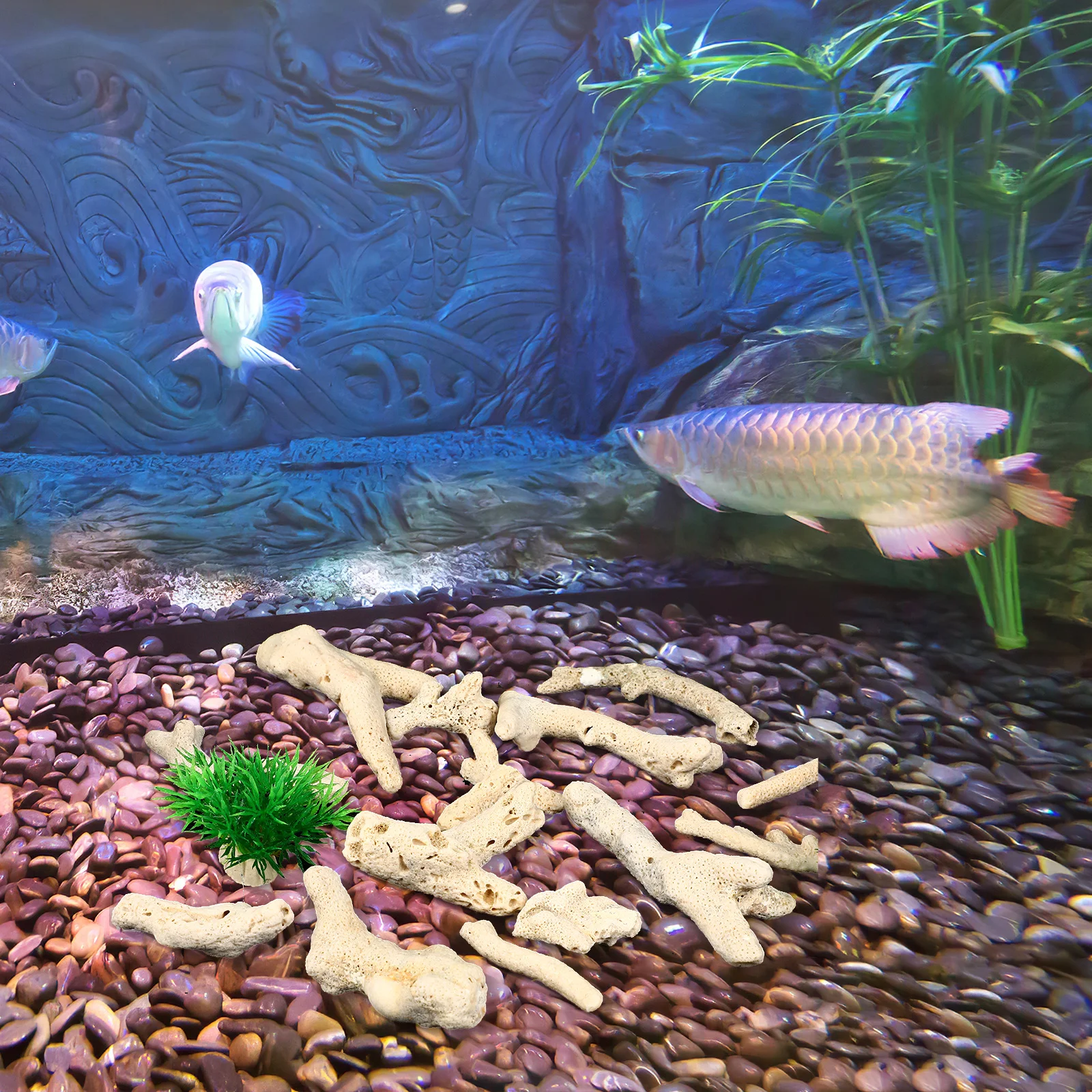 

500g Aquarium Decoration Natural Crushed Fish Tank Stone Filter Material Fish Tank Ornament Decoration