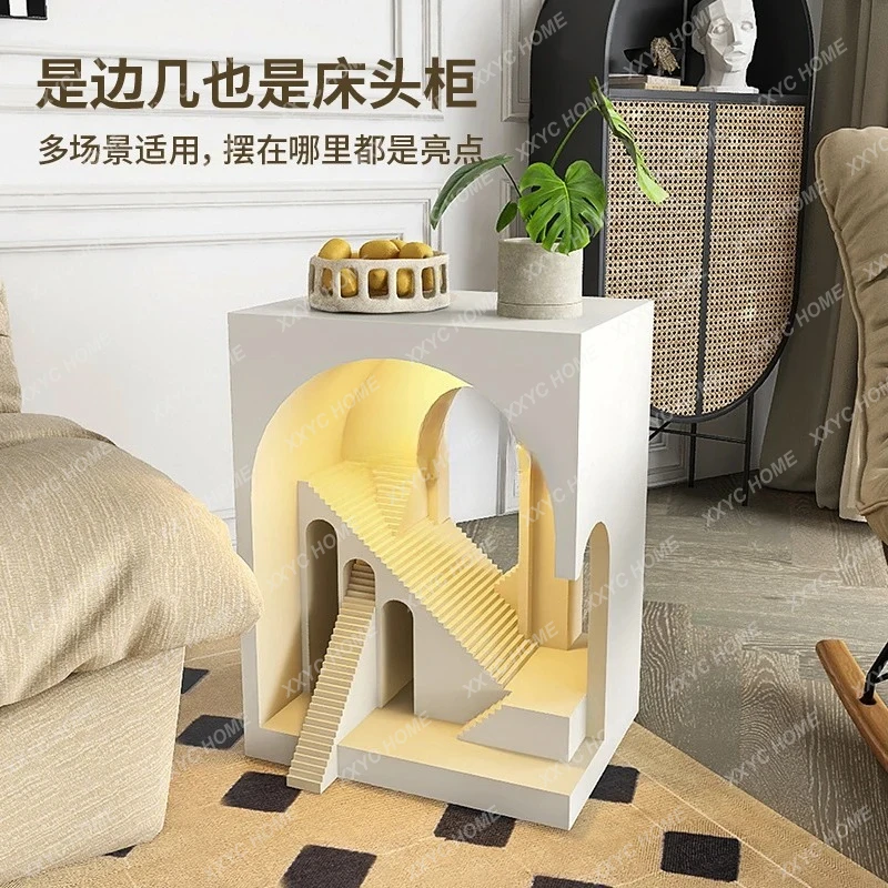 JJArt Simple Modern Bedside Table Home Bedroom Alternative Shelf