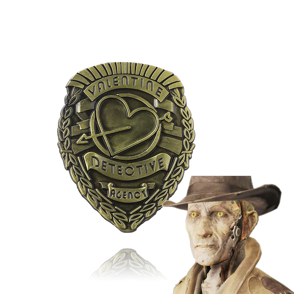 Vintage Nick Valentine Detective agenzia spilla fallout Pins Cosplay puntelli fan regalo uomo donna bavero zaino gioielli