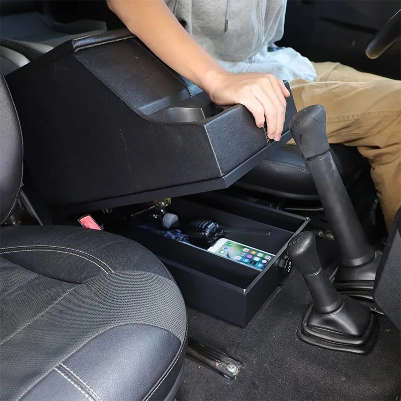 For Land Rover Defender 90 110 130 04-18 Aluminum Alloy Car Center Console Armrest Box Heightening Base Safe Car Accessories