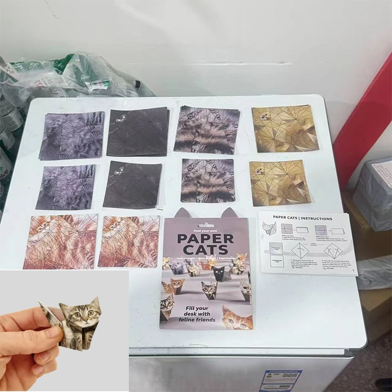 

Креативная бумага для кошек «сделай сам», бумага для оригами, бумага ручной работы, кошка, собака, динозавр, забавное художественное ремесло, складной набор животных, подарки для любителей кошек