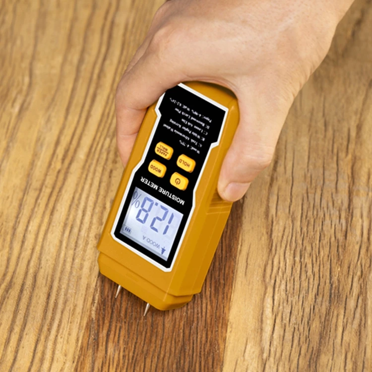 LCD Digital Timber Damp Detector 4 Pins Moisture Meter 4%-90% for Wood Bamboo Floor Paper Wall Building Humidity Tester