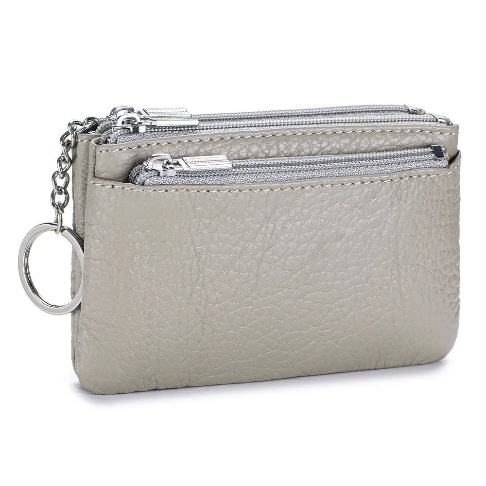 Modische, weiche Damen-Geldbörsen aus echtem Leder, große Kapazität, Geldbörsen mit Reißverschluss, Münzfächern und Schlüsselanhänger, Aufbewahrungstasche, Geldtasche, Geschenk. – Detail 10