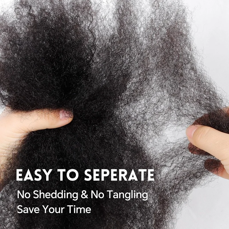 Capelli umani afro crespi sfusi per treccia 10 pezzi 3 pezzi 1 pezzo 30 grammi colpi di scena estensione dei capelli ricci nero naturale per estensione Dreadlock