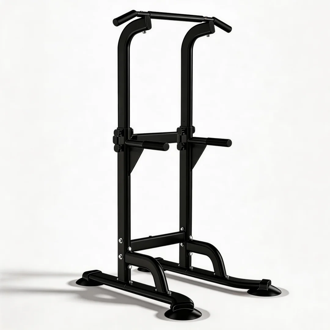 5-in-1 Power Tower Dip Station, Adjustable Pull Up Bar Stand for Home Gym, Heavy Duty Strength Training Workout Equipment for Pull-ups, Dips & Knee Raises