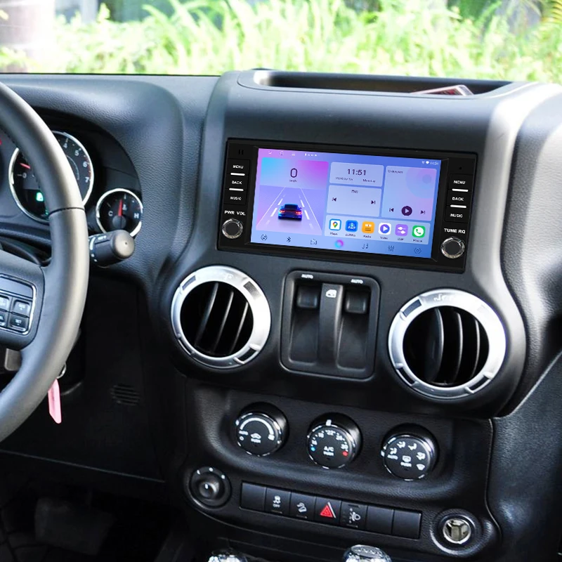 

7" 4+64GB For Jeep Wrangler JK 2007-2016 Car Radio Wireless Carplay Android 15 Auto Head Unit Steering Wheel Control