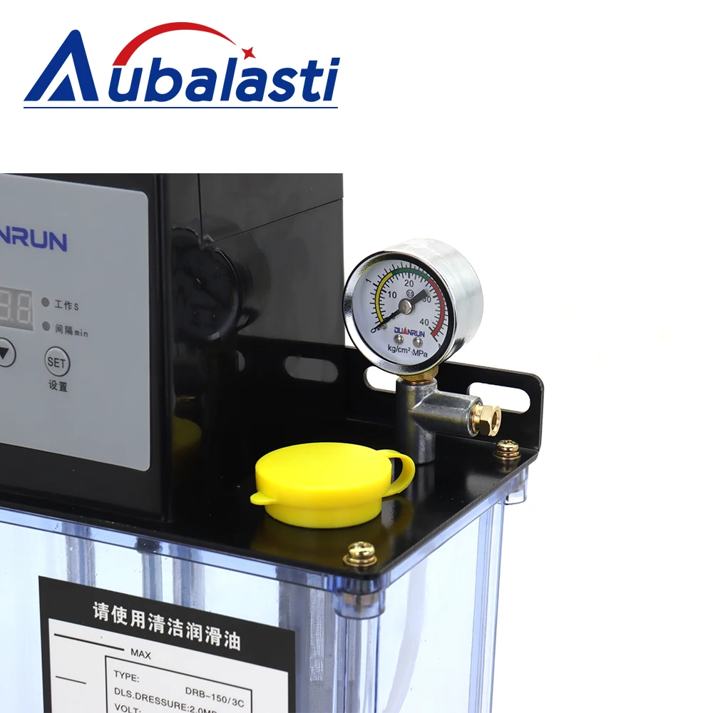 Bomba lubrificante Aubalasti 2L / 3L Bomba de óleo lubrificante automática 220V CNC eletromagnética para roteador CNC