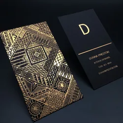 200pcs Gold Foil Business Cards Custom Free Design Thick 700g Paper Cards Printing With Gold Edge