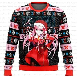 Darling in the Franxx Zero Two brutto maglione di natale 2024 New Fashion Men Pullover top Cartoon Anime Women felpa con cappuccio