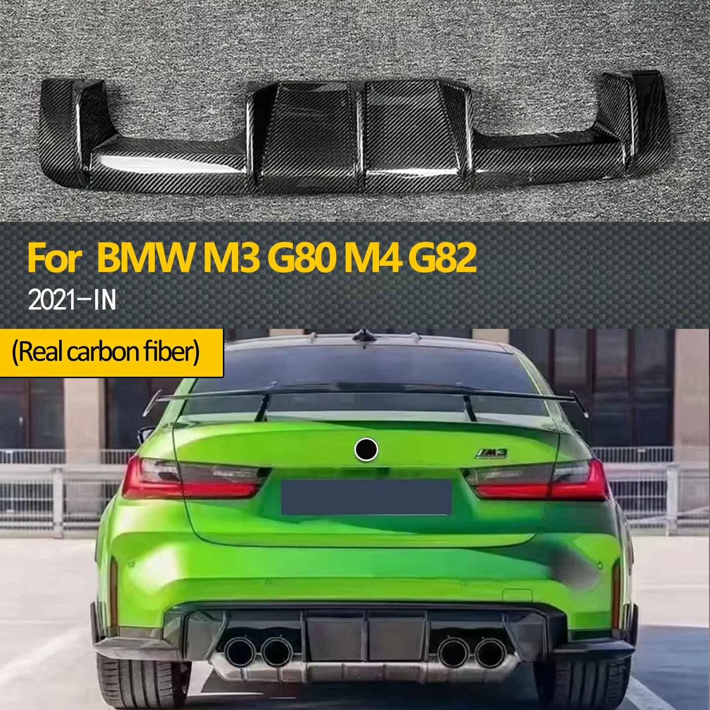 

Задний бампер из углеродного волокна, диффузор, сплиттер, спойлер для BMW M3 G80 M4 G82 - автомобильный комплект кузова, аксессуар
