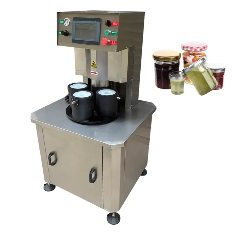 CE Factory Direct Glass Jar Screw Cap Sealing Machine Vacuum Capping Equipment for Glass Bottles Automatic Sealer